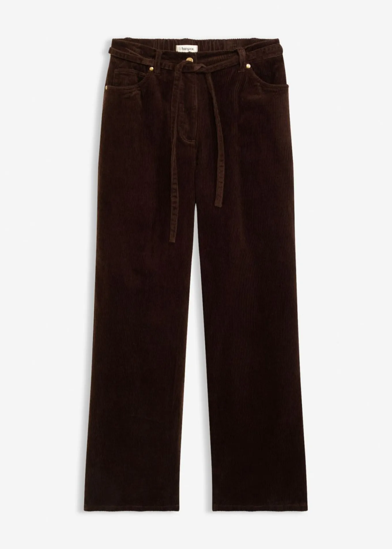 Pantalón ancho de pana con cinturón