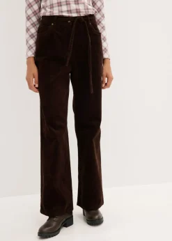 Pantalón ancho de pana con cinturón