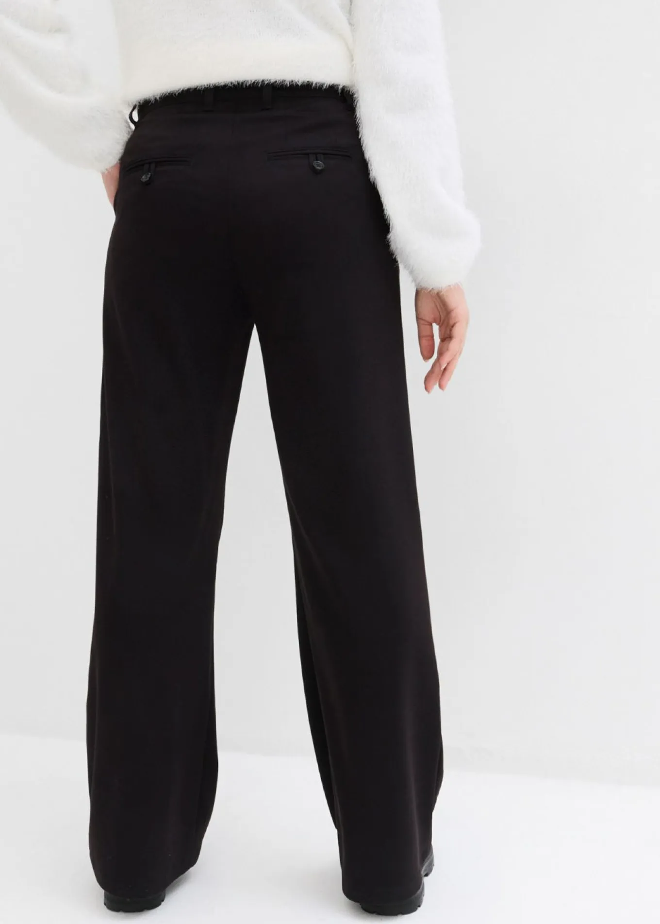 Pantalón ancho de pliegues de mezcla de viscosa