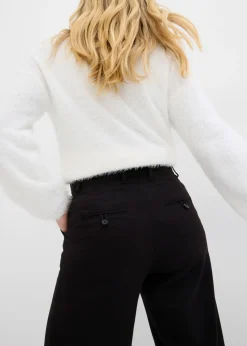 Pantalón ancho de pliegues de mezcla de viscosa