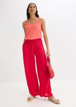 Pantalón ancho de viscosa fina