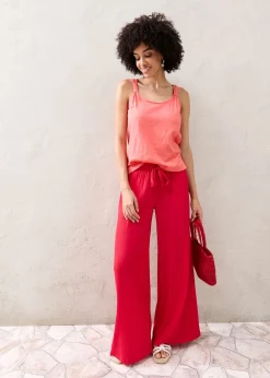 Pantalón ancho de viscosa fina