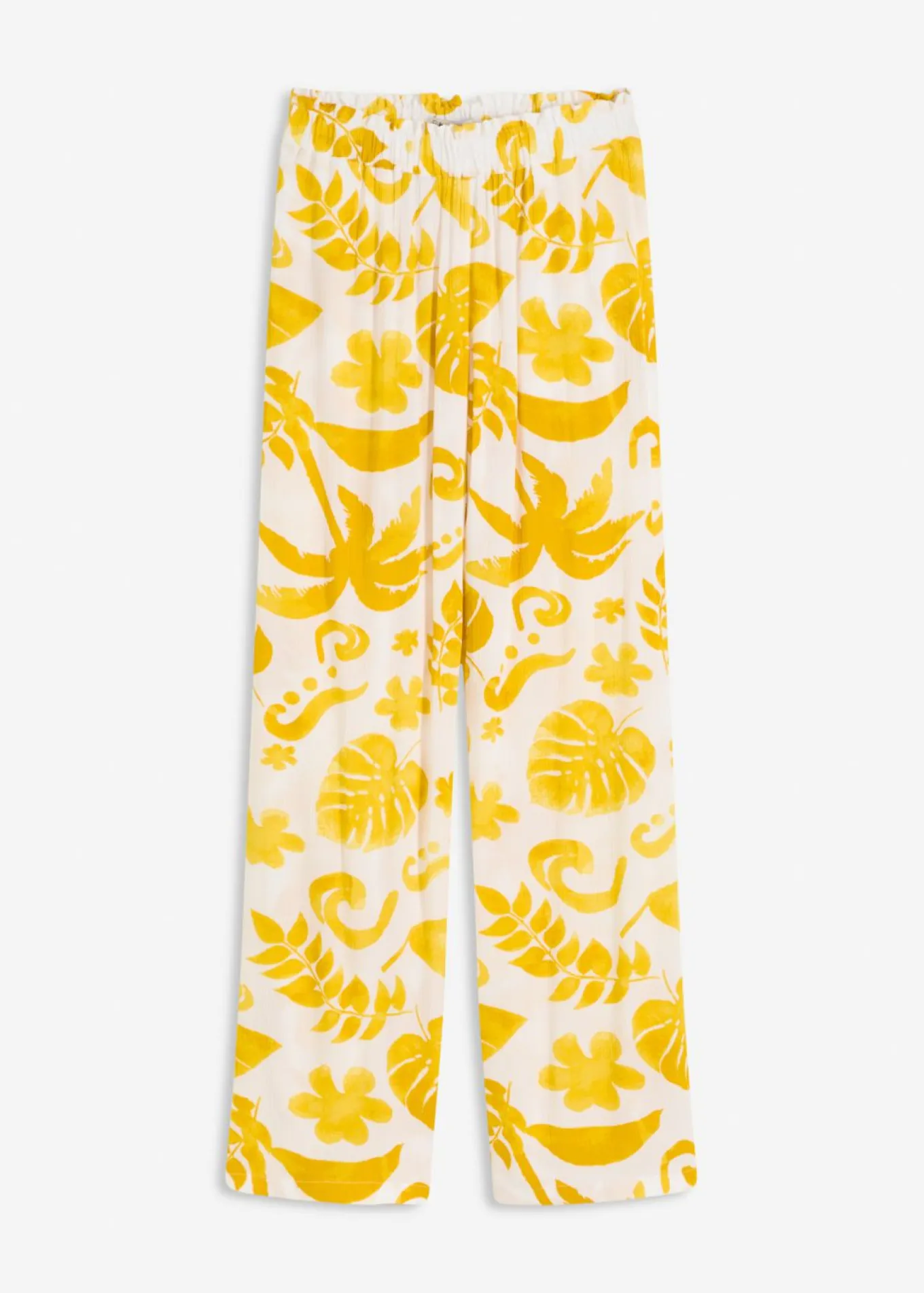 Pantalón ancho estampado de viscosa estructurada
