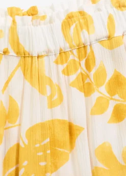 Pantalón ancho estampado de viscosa estructurada