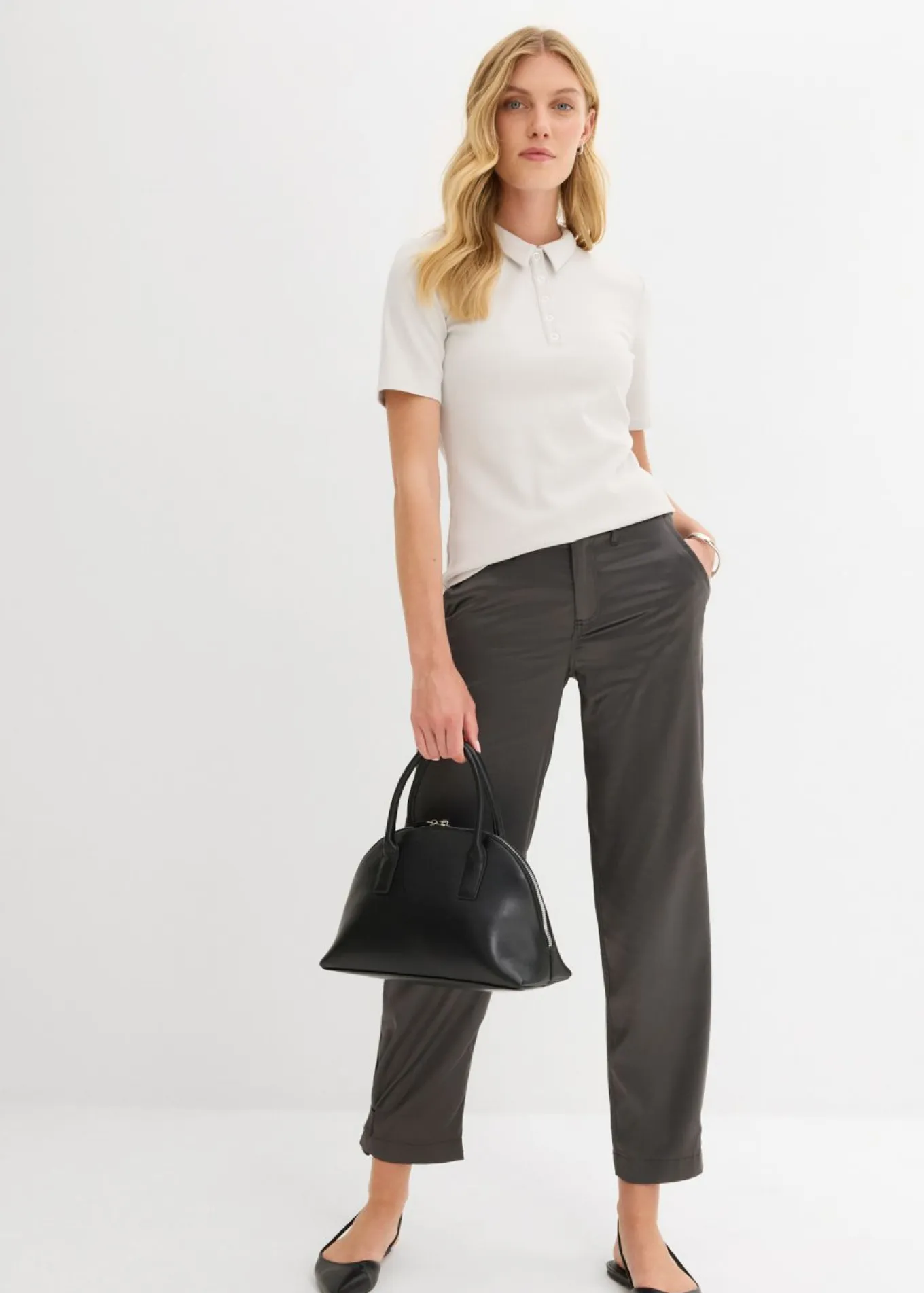 Pantalón barrel con satén fluido
