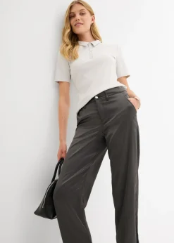 Pantalón barrel con satén fluido