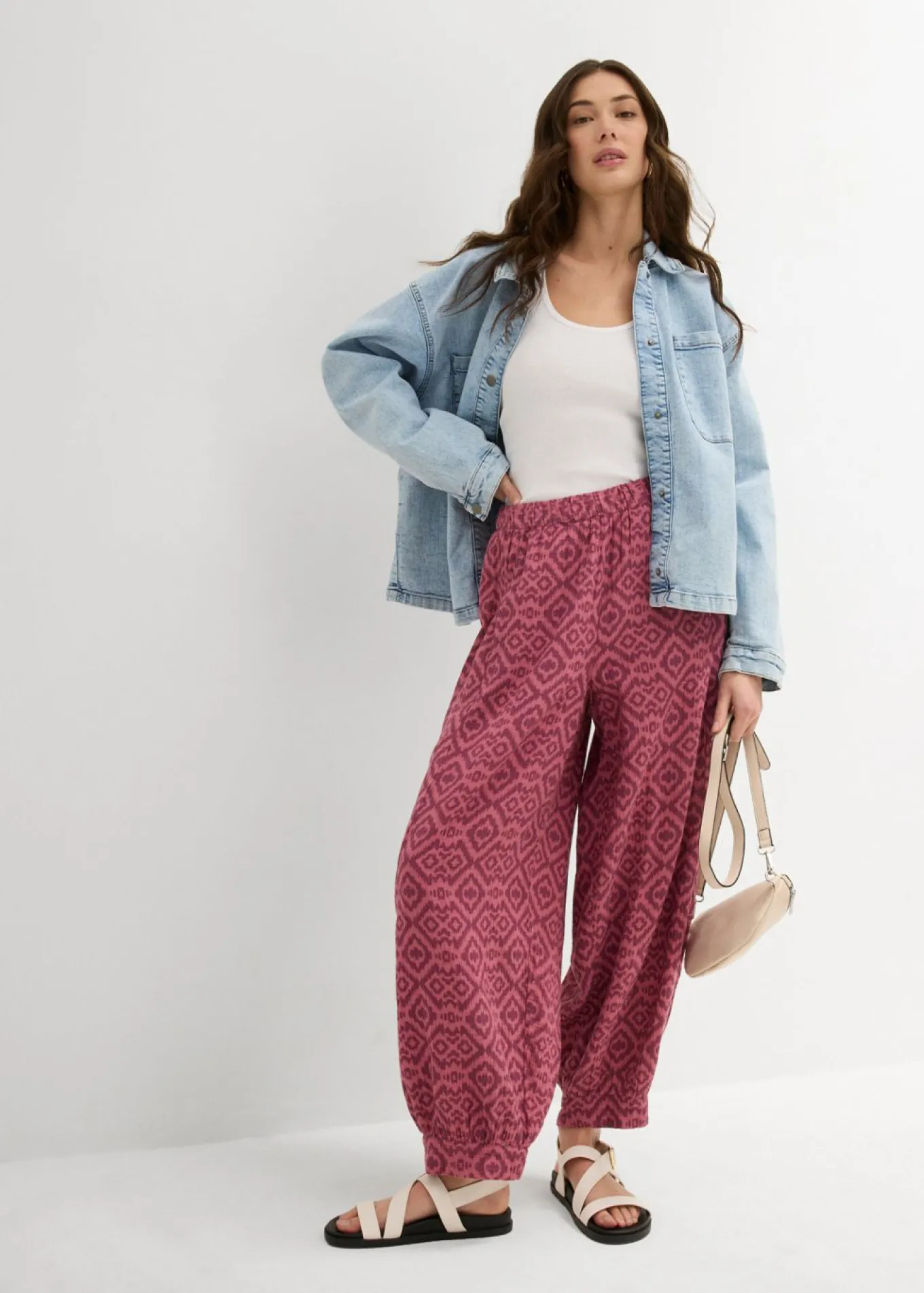 Pantalón bombacho de algodón puro