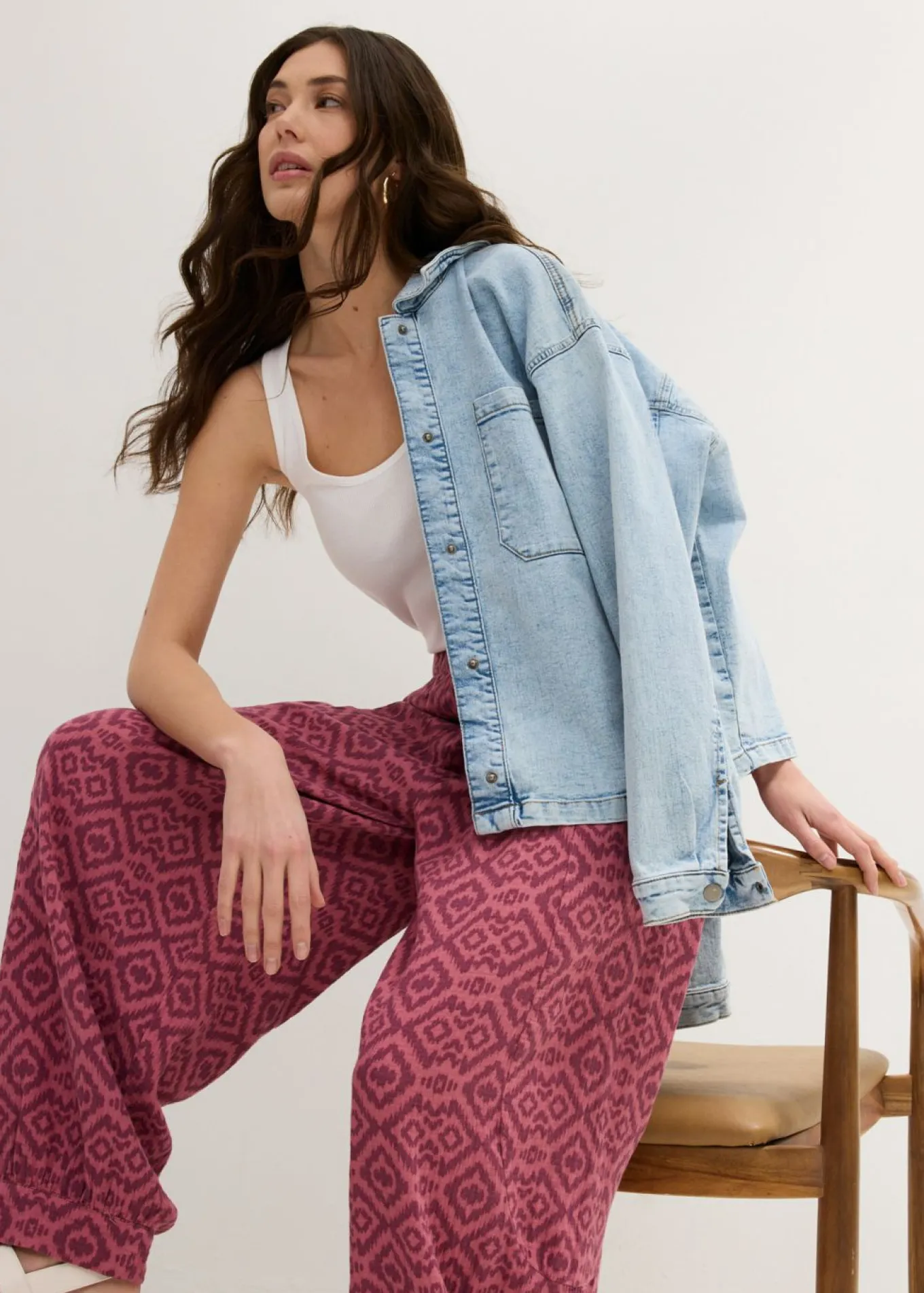 Pantalón bombacho de algodón puro