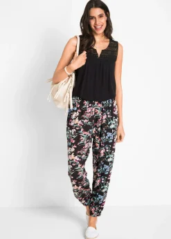 Pantalón bombacho de mezcla de viscosa