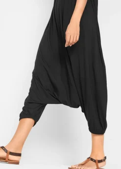 Pantalón bombacho tipo mono de punto de mezcla de viscosa