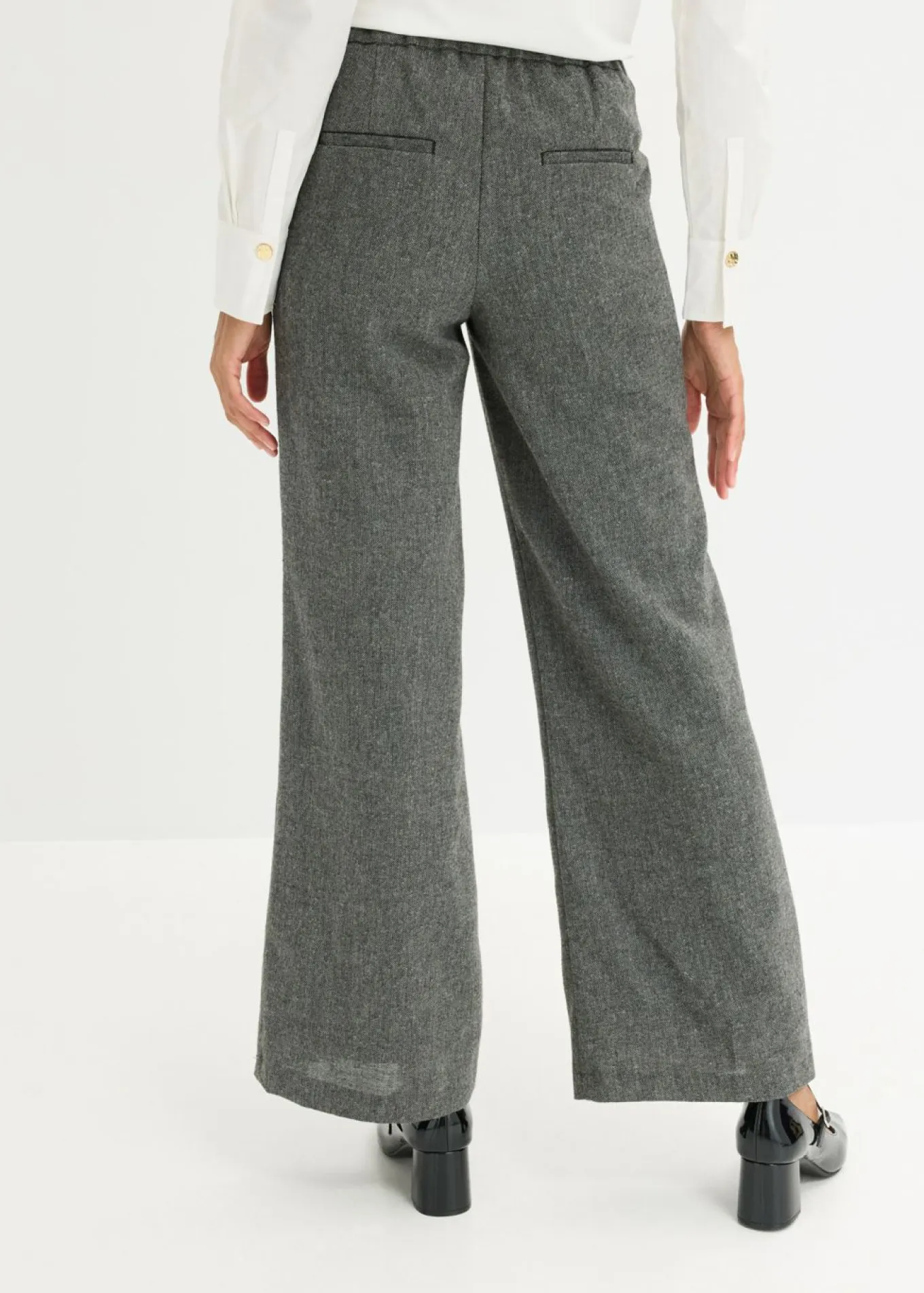 Pantalón bootcut de estilo tweed
