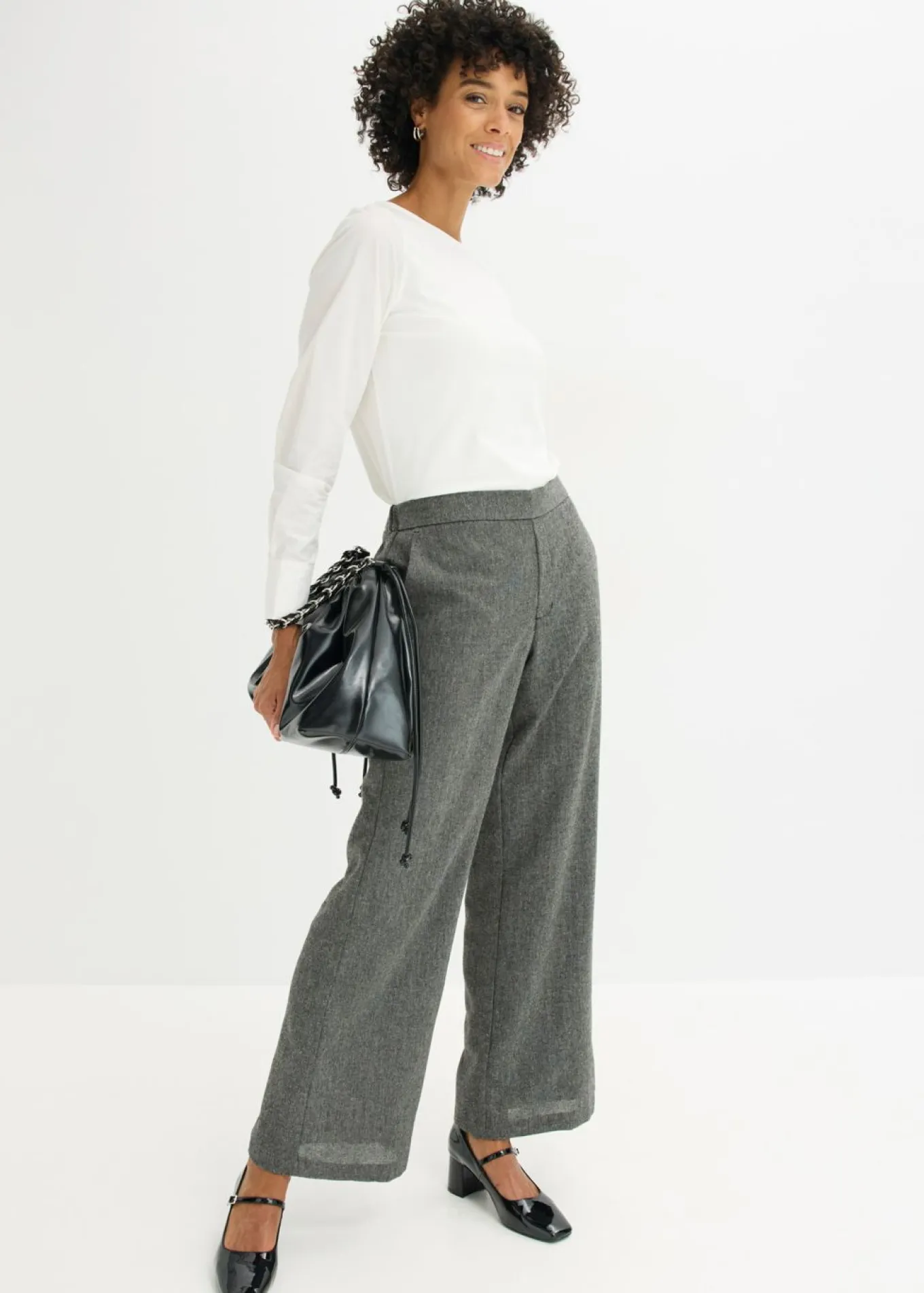 Pantalón bootcut de estilo tweed