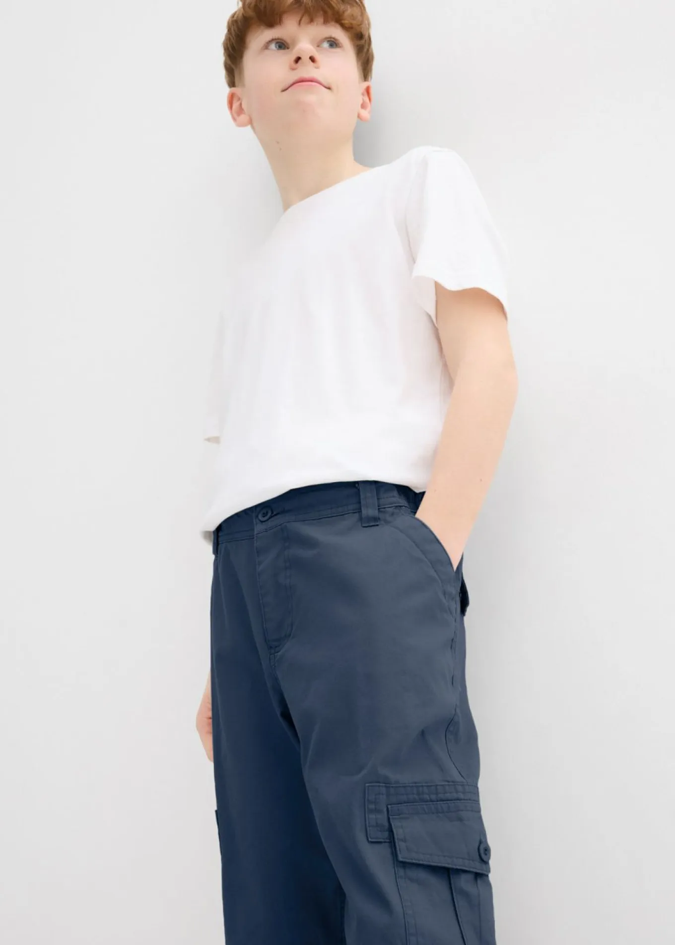 Pantalón capri de algodón puro con corte holgado