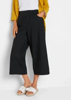Pantalón capri de mezcla de lino y algodón