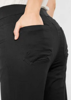 Pantalón capri de mezcla de algodón con cintura cómoda