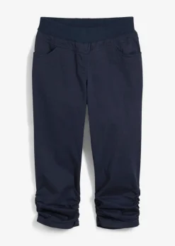 Pantalón capri de mezcla de algodón con cintura cómoda