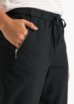 Pantalón capri de mezcla ligera de lino