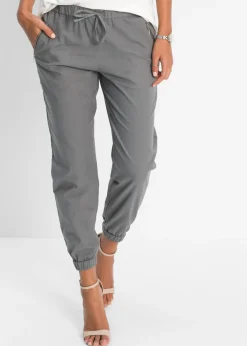 Pantalón capri de mezcla ligera de lino