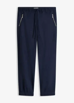 Pantalón capri de mezcla ligera de lino