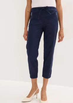Pantalón capri de mezcla ligera de lino