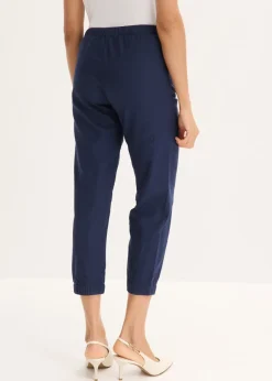 Pantalón capri de mezcla ligera de lino