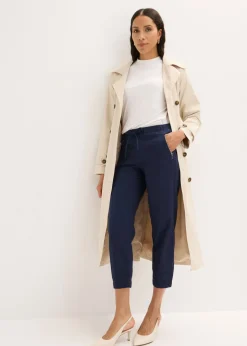 Pantalón capri de mezcla ligera de lino