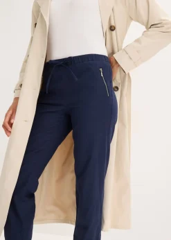 Pantalón capri de mezcla ligera de lino