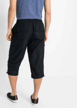 Pantalón capri de microfibra con corte regular