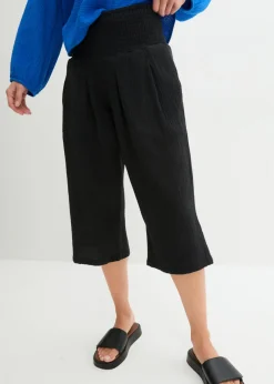 Pantalón capri de muselina suave