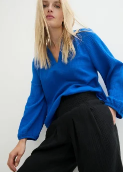 Pantalón capri de muselina suave