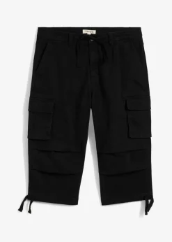 Pantalón capri elástico tipo cargo con corte holgado y ancho