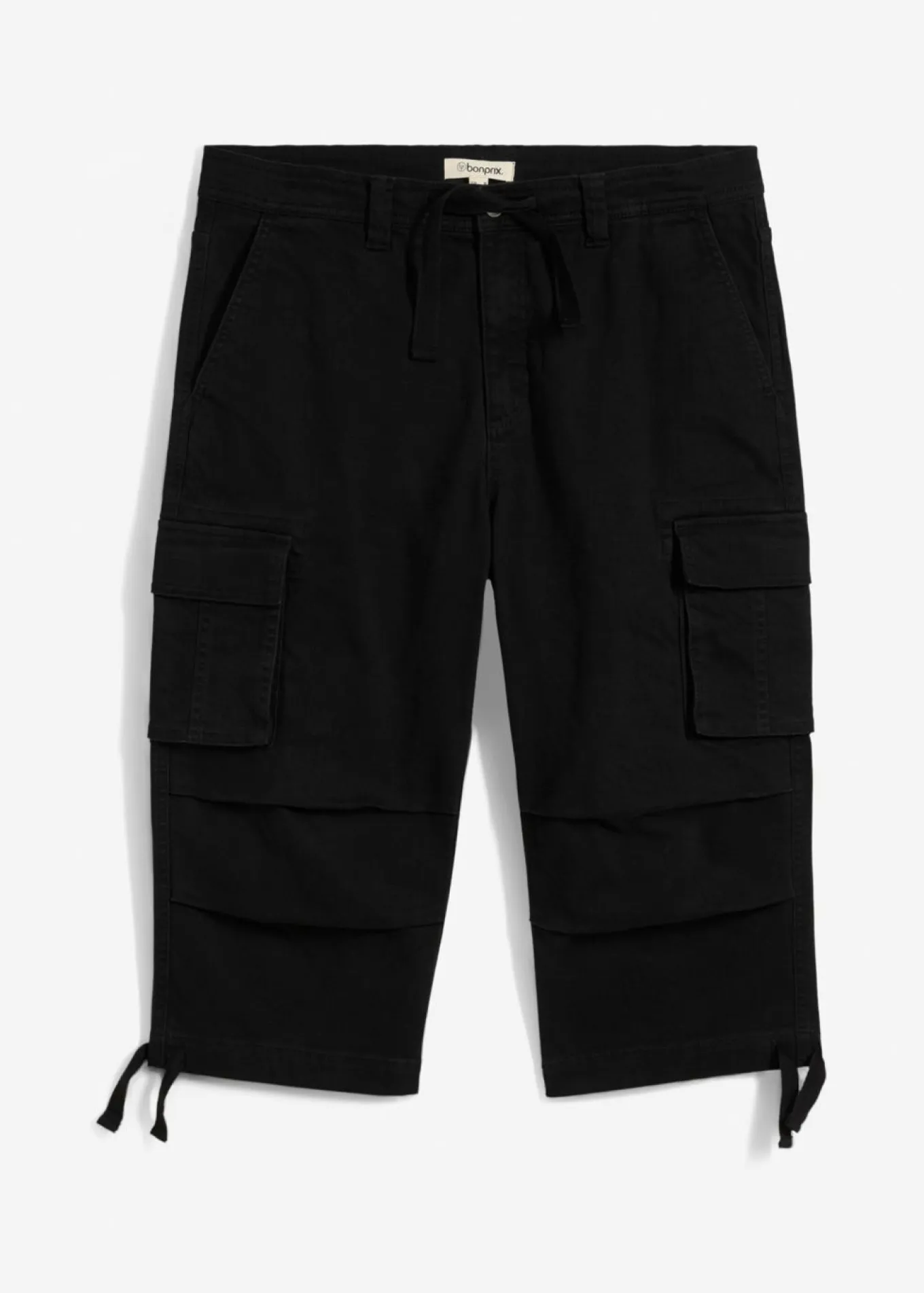 Pantalón capri elástico tipo cargo con corte holgado y ancho