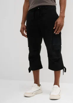 Pantalón capri elástico tipo cargo con corte holgado y ancho