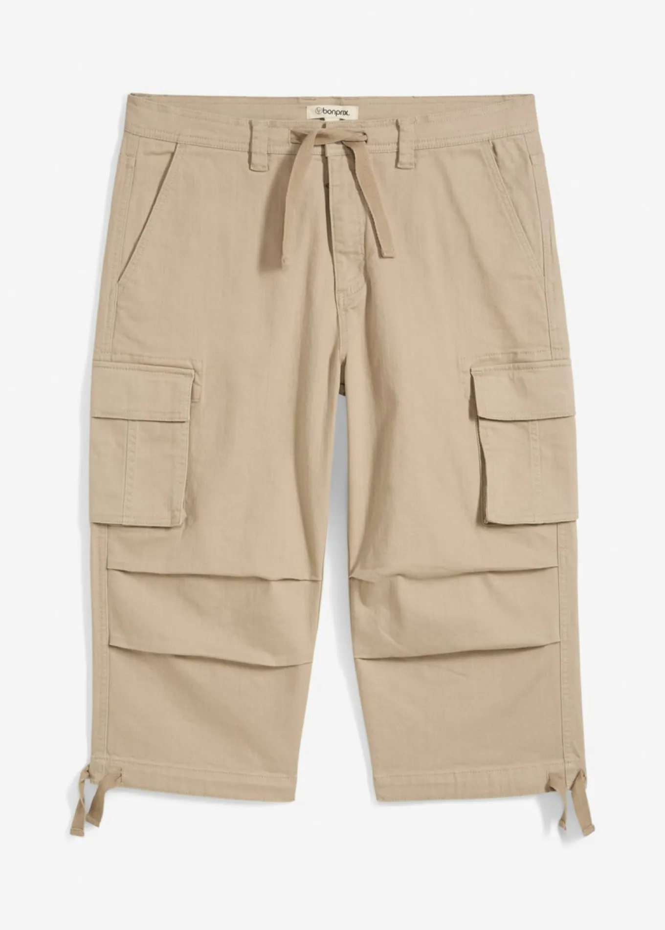 Pantalón capri elástico tipo cargo con corte holgado y ancho