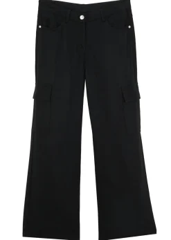 Pantalón cargo ancho de viscosa fluida