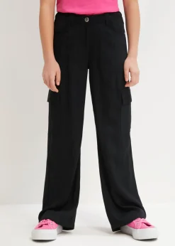 Pantalón cargo ancho de viscosa fluida
