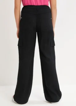Pantalón cargo ancho de viscosa fluida
