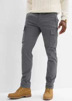 Pantalón cargo elástico, regular fit, con algodón puro, straight