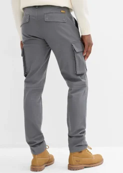 Pantalón cargo elástico, regular fit, con algodón puro, straight