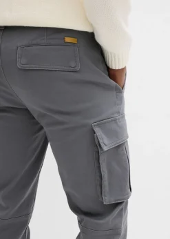 Pantalón cargo elástico, regular fit, con algodón puro, straight
