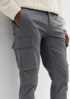 Pantalón cargo elástico, regular fit, con algodón puro, straight