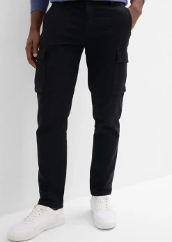 Pantalón cargo elástico, regular fit, con algodón puro, straight