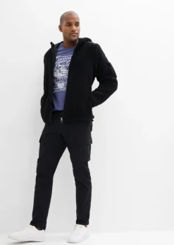 Pantalón cargo elástico, regular fit, con algodón puro, straight