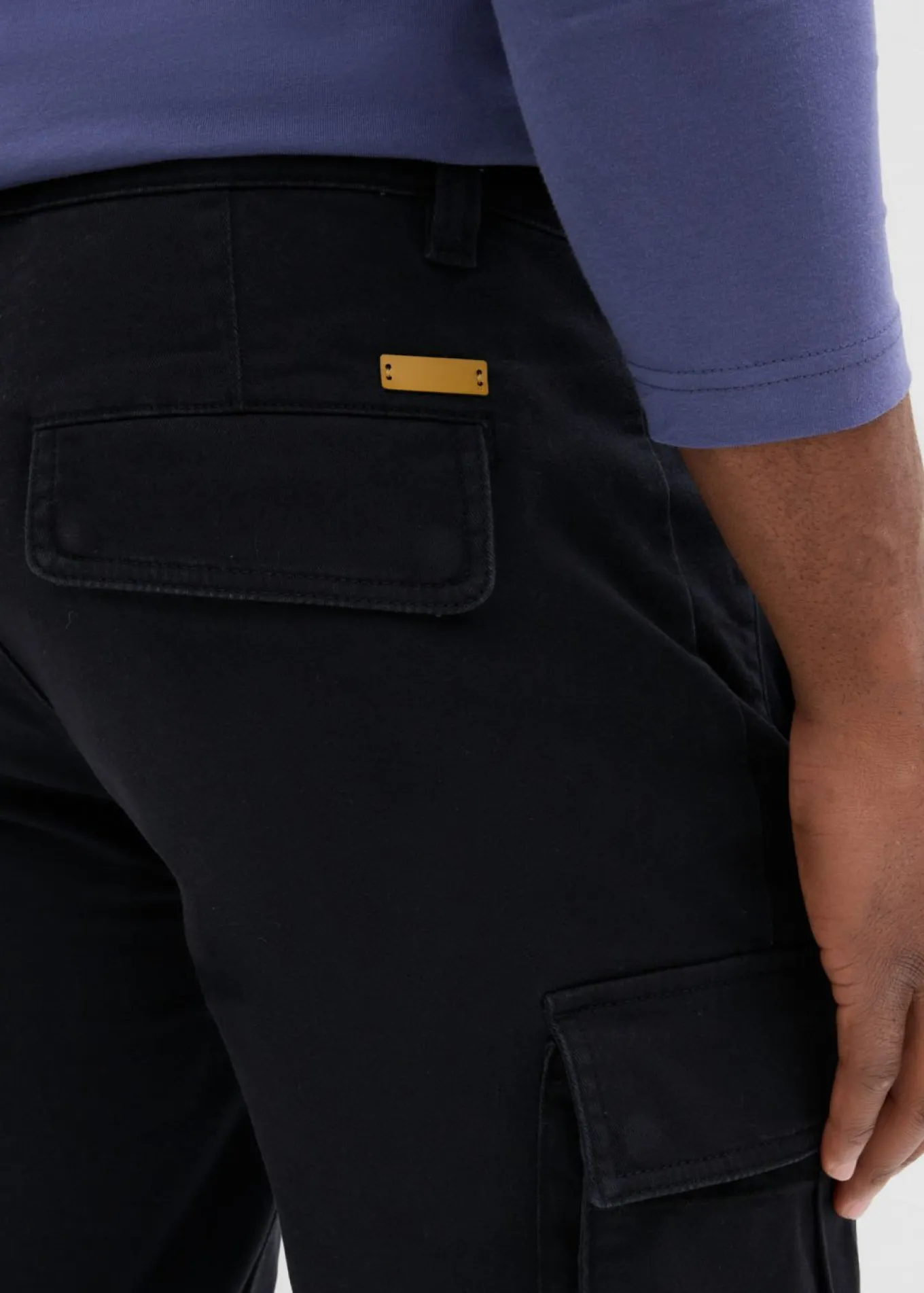 Pantalón cargo elástico, regular fit, con algodón puro, straight