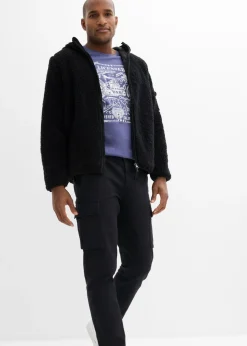 Pantalón cargo elástico, regular fit, con algodón puro, straight