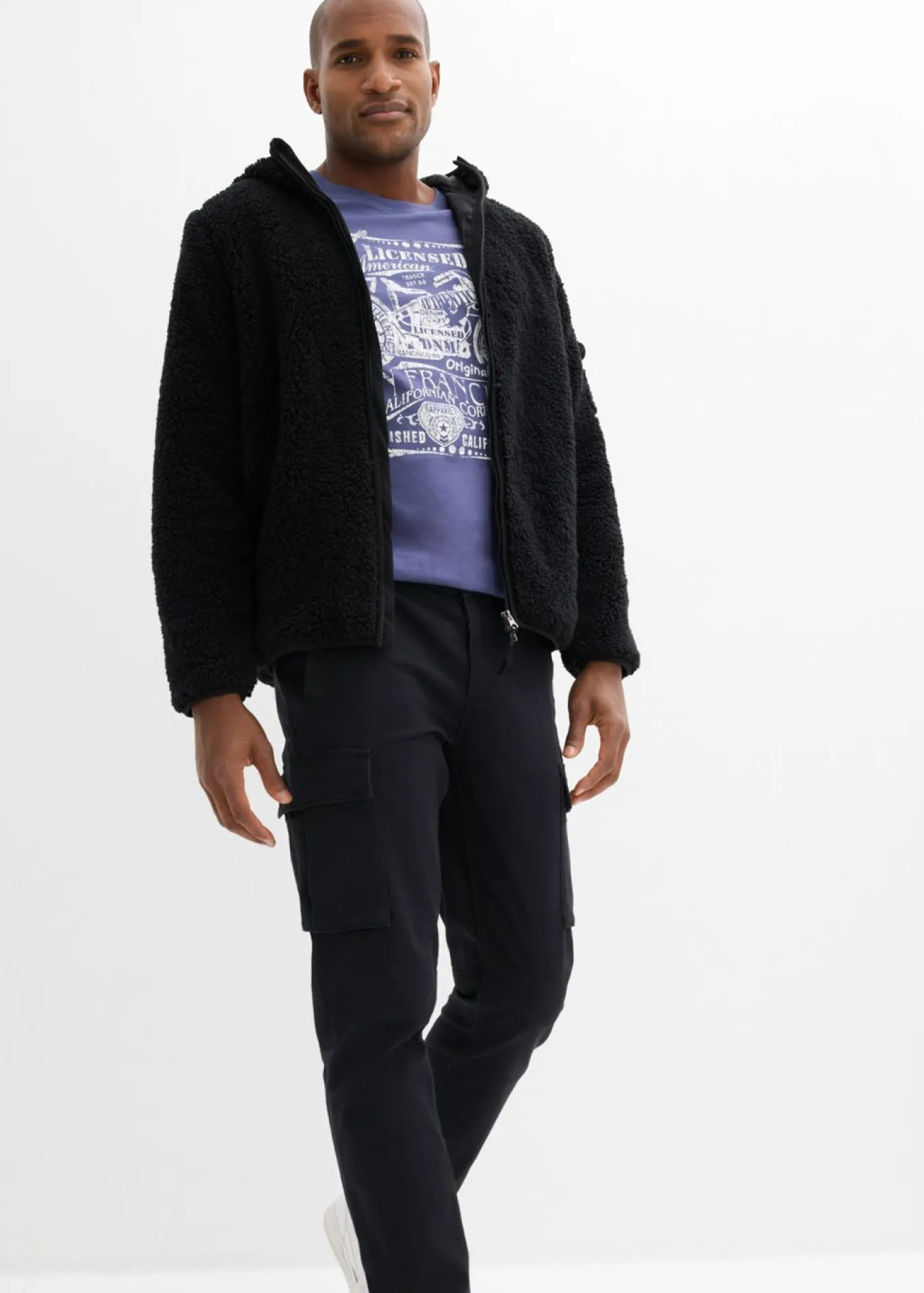 Pantalón cargo elástico, regular fit, con algodón puro, straight