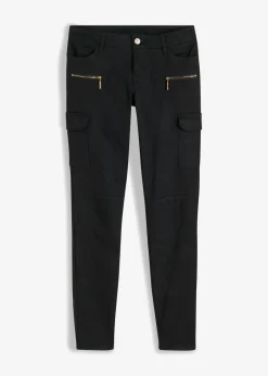 Pantalón cargo en mezcla de algodón elástico