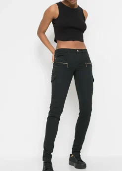 Pantalón cargo en mezcla de algodón elástico