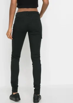 Pantalón cargo en mezcla de algodón elástico