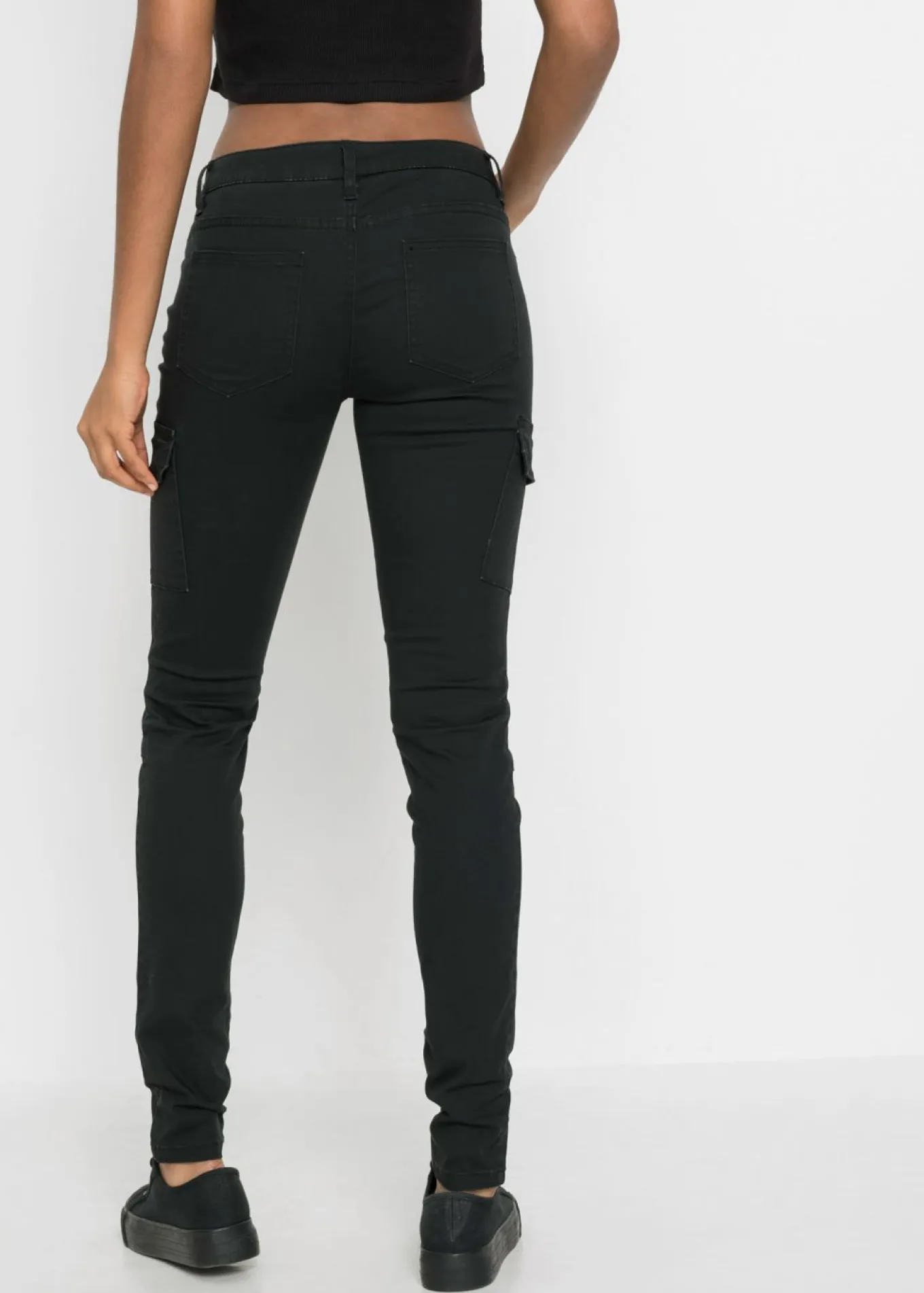 Pantalón cargo en mezcla de algodón elástico